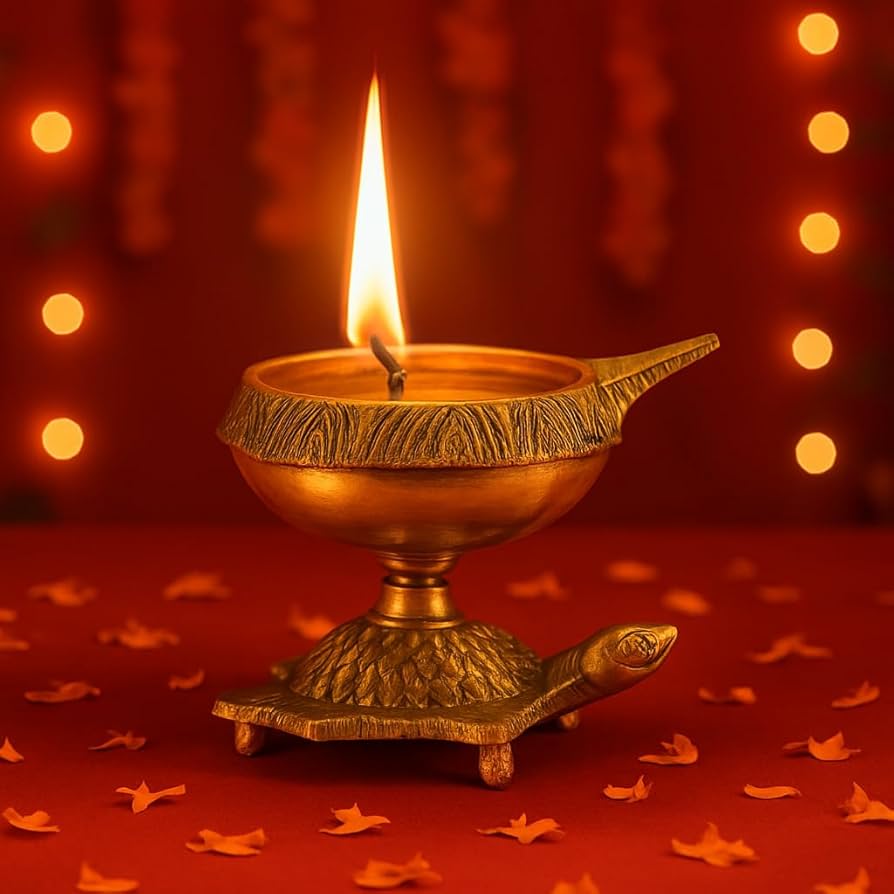 पंडित सौरभ जी द्वारा उज्जैन में पूजा के लिए प्रयुक्त पारंपरिक पूजा दीया